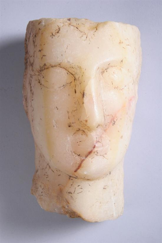 Appraisal: SOUTH ARABIAN ALABASTER HEAD Circa st century B C st