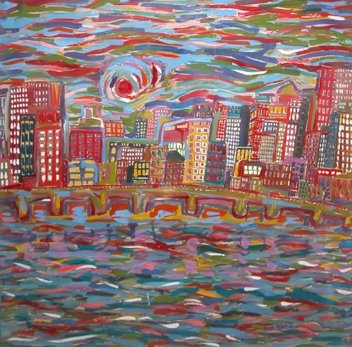 Appraisal: Pittsburgh I Haber Diane acrylic on cardboard x inches signed