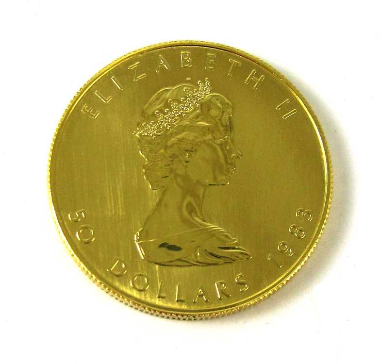 Appraisal: BU ROLL OF TEN CANADIAN GOLD MAPLE LEAF COINS dollar