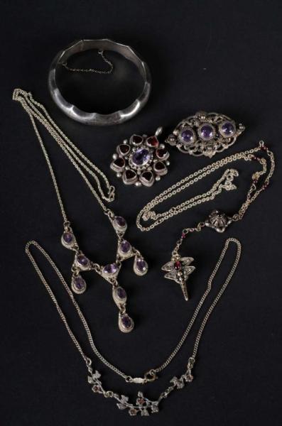 Appraisal: Lot of Sterling Silver Jewelry Pieces Description Includes three necklaces