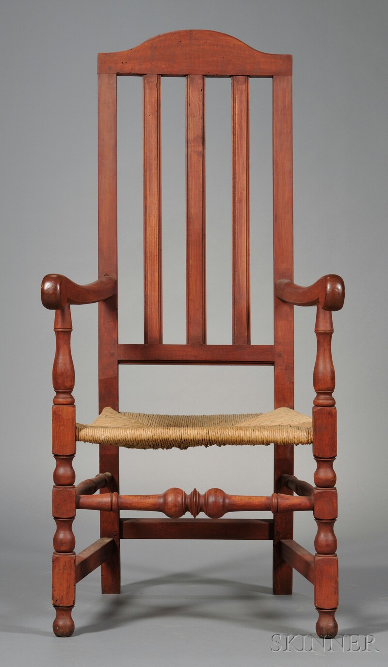 Appraisal: Maple Bannister-back Great Chair probably Connecticut mid- th century the