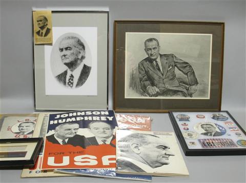 Appraisal: LYNDON BAINES JOHNSON PRESIDENTIAL MEMORABILIA Memorabilia related to the thirty