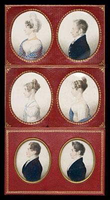 Appraisal: Six Schwarzenberg miniature portraits two portraits quot F uuml rst