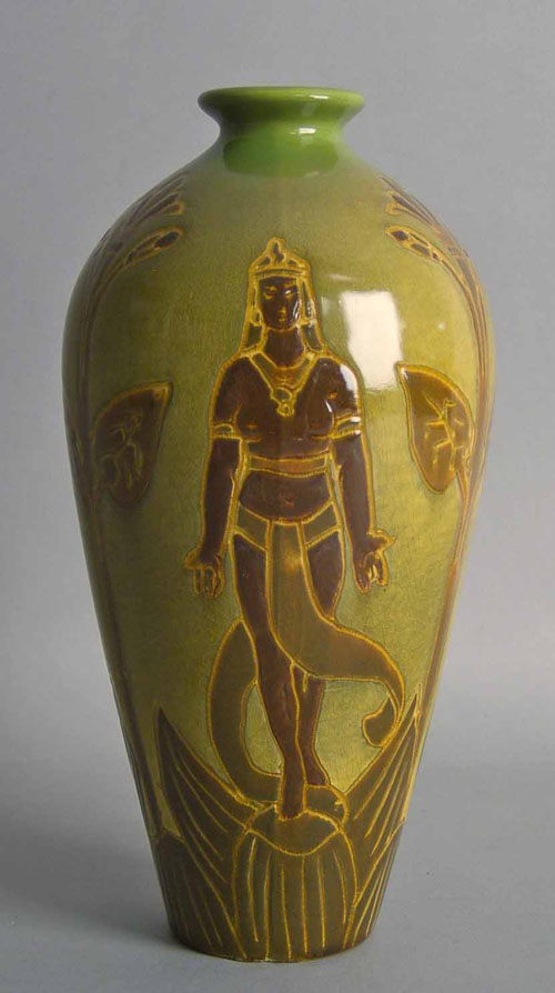 Appraisal: Weller Dickensware vase h