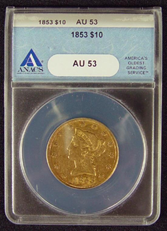 Appraisal: Liberty Gold Coin ANACS certified and graded AU