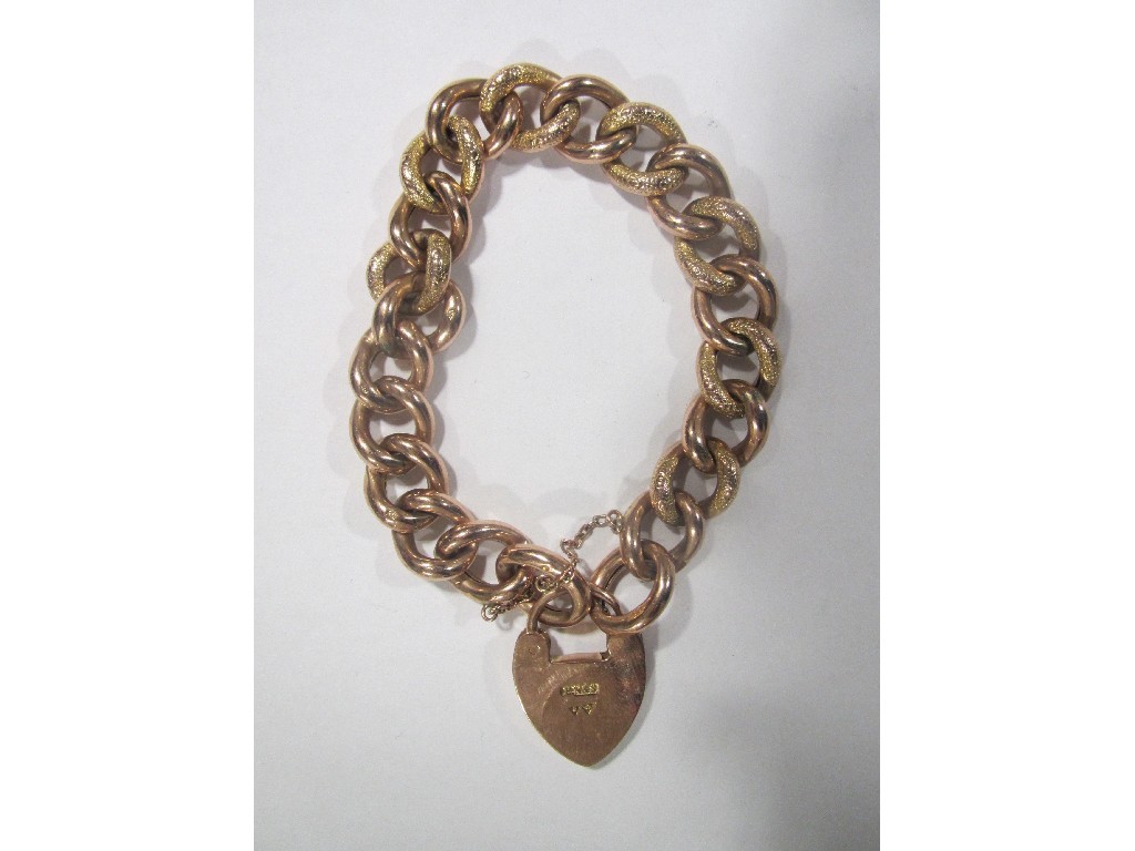 Appraisal: Victorian ct rose gold curb link bracelet with embossed links