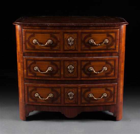 Appraisal: Alfonso Marina Italian style inlaid and banded rosewood commode three-drawer