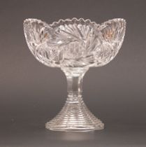 Appraisal: American Brilliant Cut Glass Pedestal Dish American brilliant cut leaded