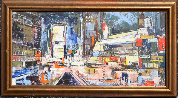 Appraisal: SCHWACHA George American - New York City Street Scene OIL