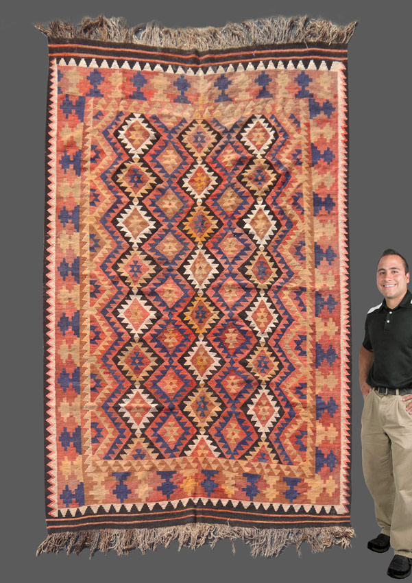 Appraisal: TWENTY-FORTY YEAR OLD AFGHAN HAND WOVEN WOOL KILIM RUG '