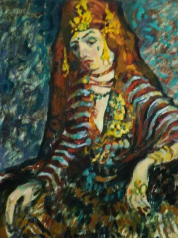 Appraisal: CZEREPAK Al Oil on Masonite Berber Woman North Africa Signed