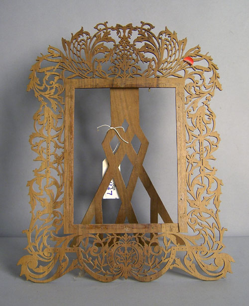 Appraisal: Folk art fretwork frame early th c x