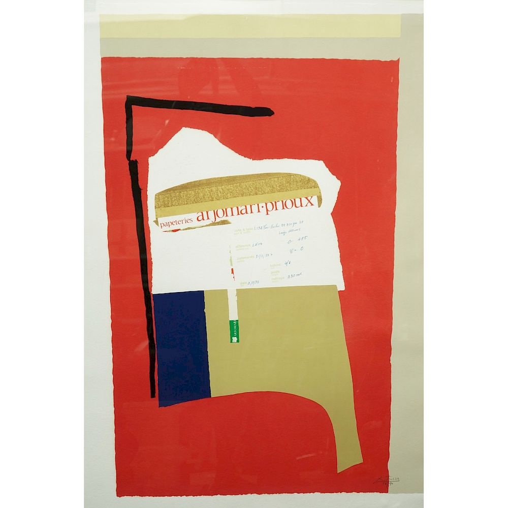 Appraisal: Robert Motherwell Lithograph Robert Motherwell American - America--La France Variations