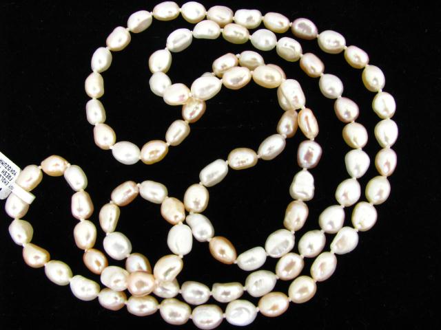 Appraisal: Pink and white freshwater pearl necklace approximately ''