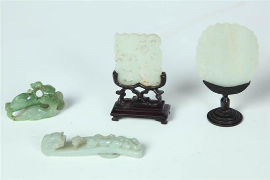 Appraisal: TEN CARVINGS Asian th century Various stones including most likely