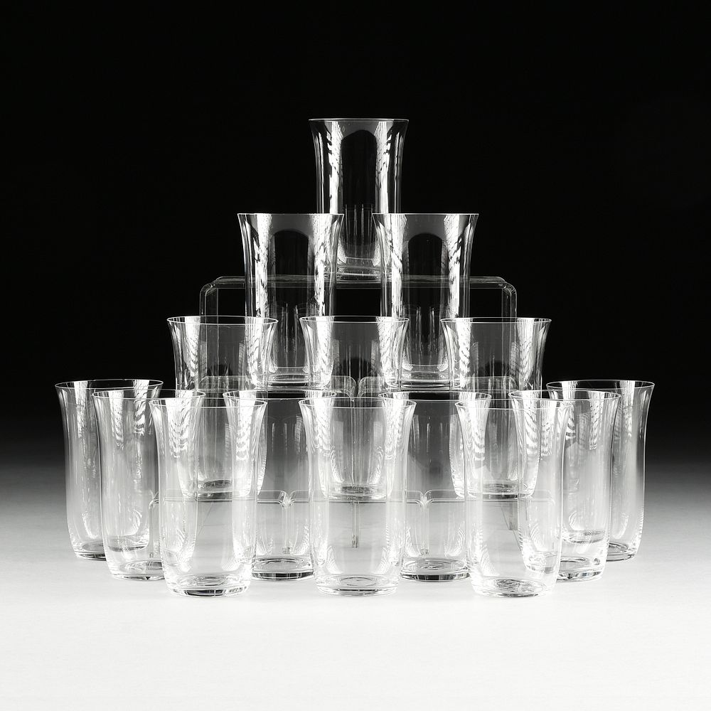 Appraisal: A GROUP OF FOURTEEN LOBMEYR PATRICIAN BEER TUMBLERS JOSEF HOFFMANN