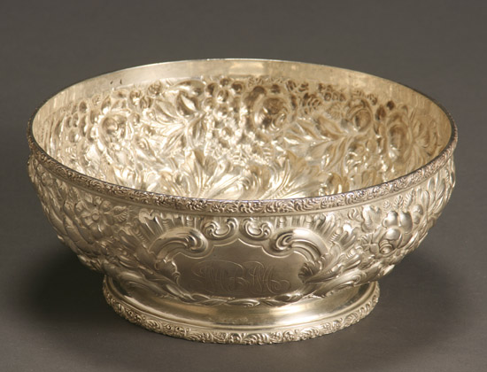 Appraisal: American Repouss Sterling Bowl Retailed by Bailey Banks Biddle Co