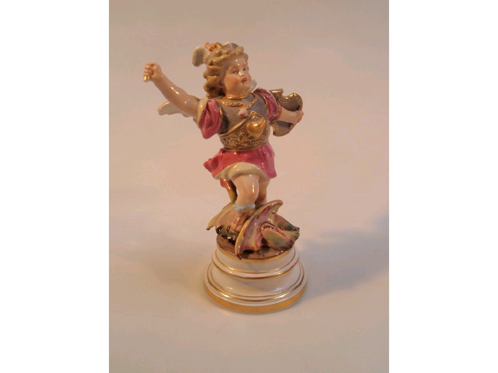 Appraisal: A late thc Meissen porcelain figure of a cherubic god