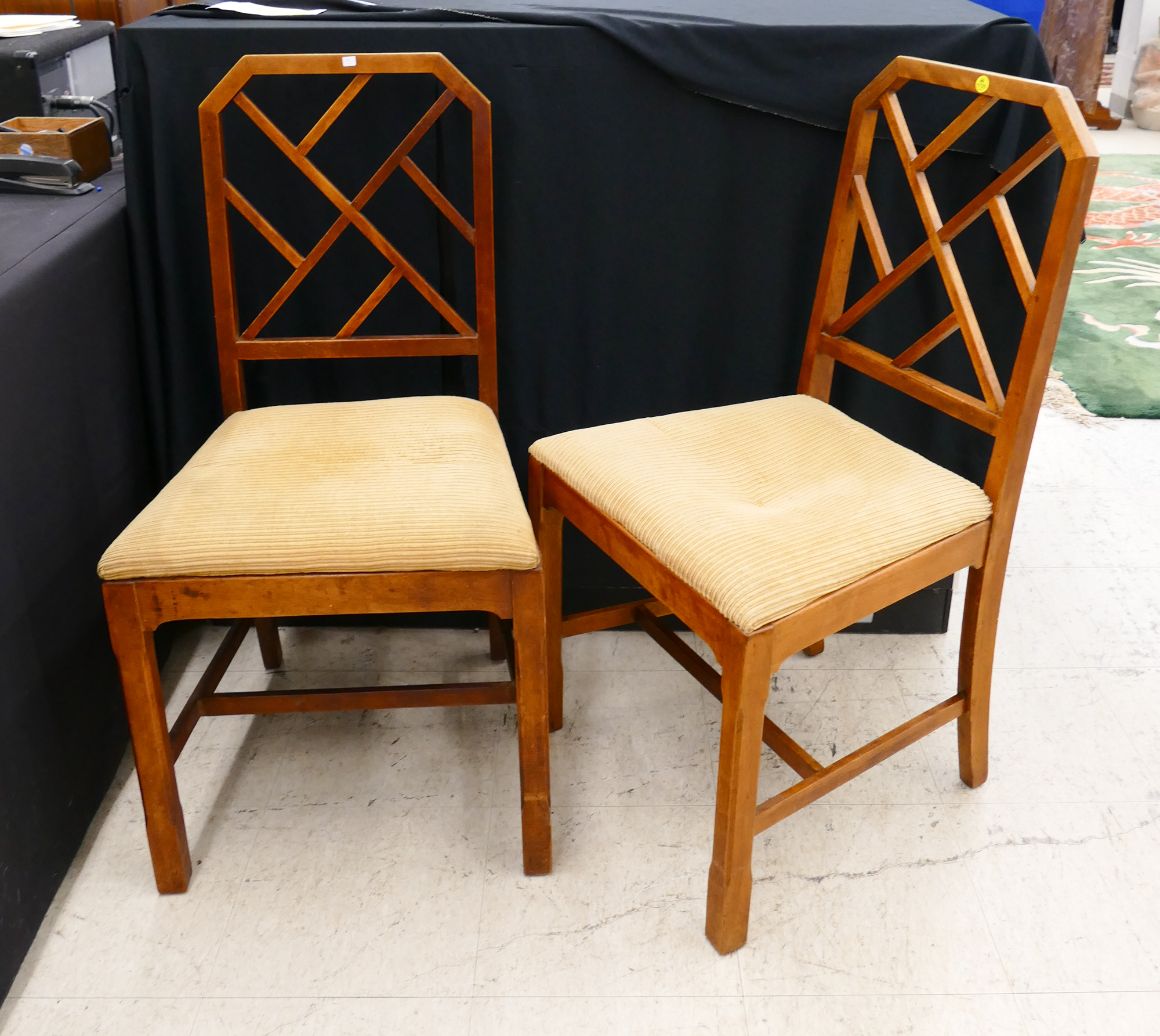 Appraisal: Pair Chippendale Sidechairs- x x ''