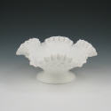 Appraisal: Fenton hobnail milk glass ruffled candy dish on stand Unmarked