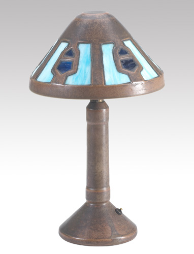 Appraisal: FULPER Boudoir lamp covered in Cafe-au-Lait matte glaze its shade