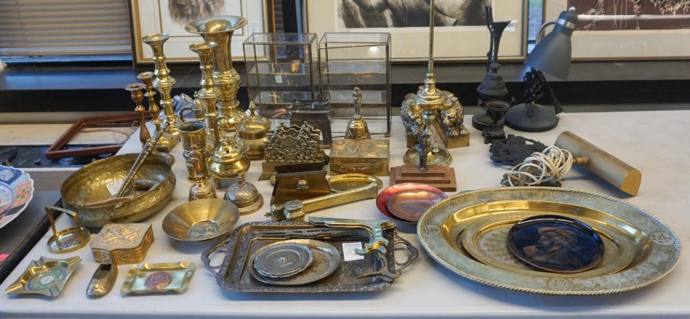 Appraisal: COLLECTION OF ASSORTED BRASS TABLE CABINET ARTICLESCollection of Assorted Brass