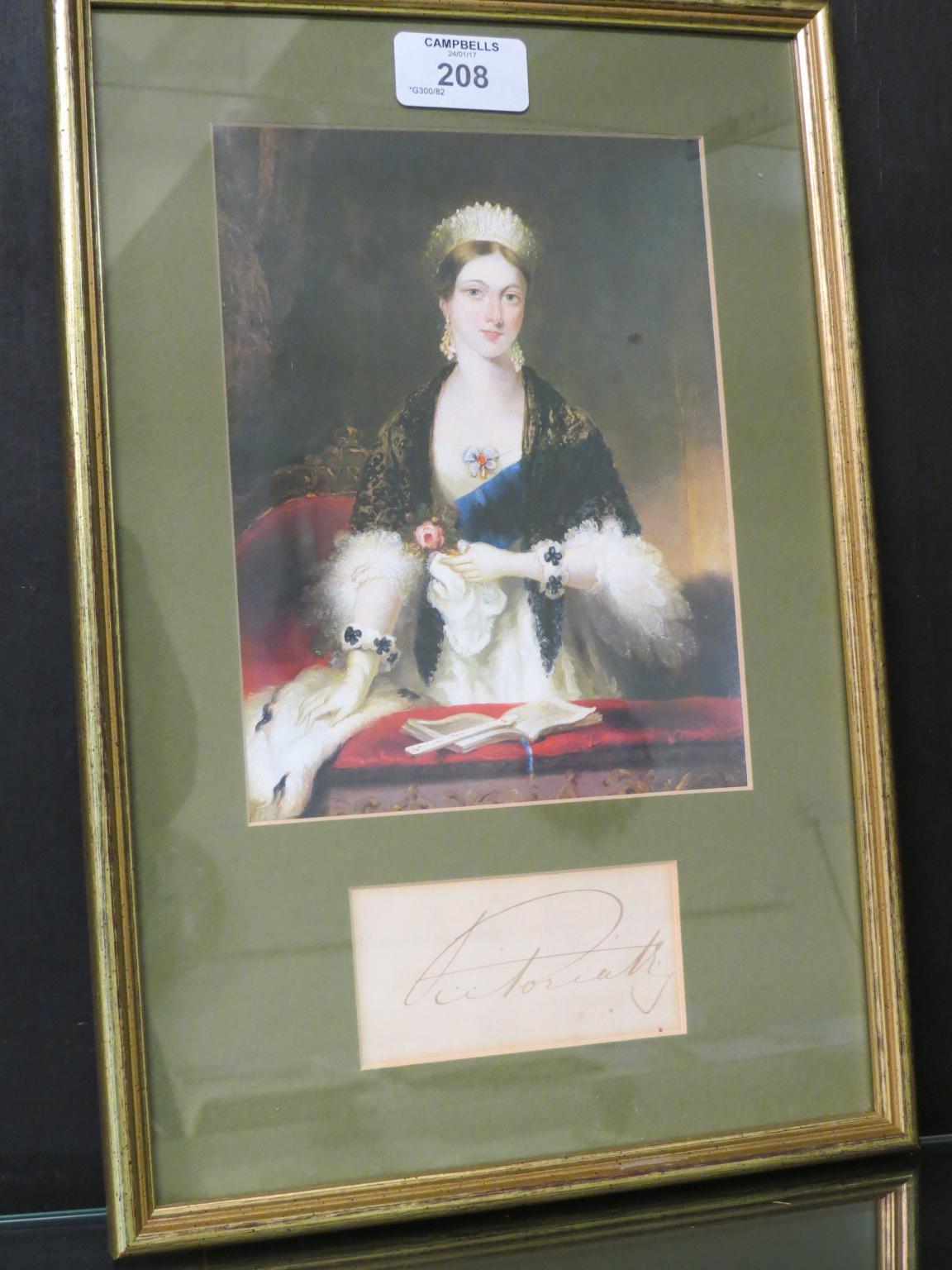 Appraisal: Queen Victoria - royal sign manual framed and mounted beneath