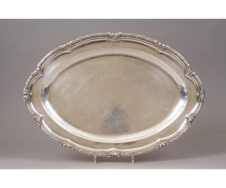 Appraisal: Large English silver platter by Digby Scott Benjamin Smith engraved