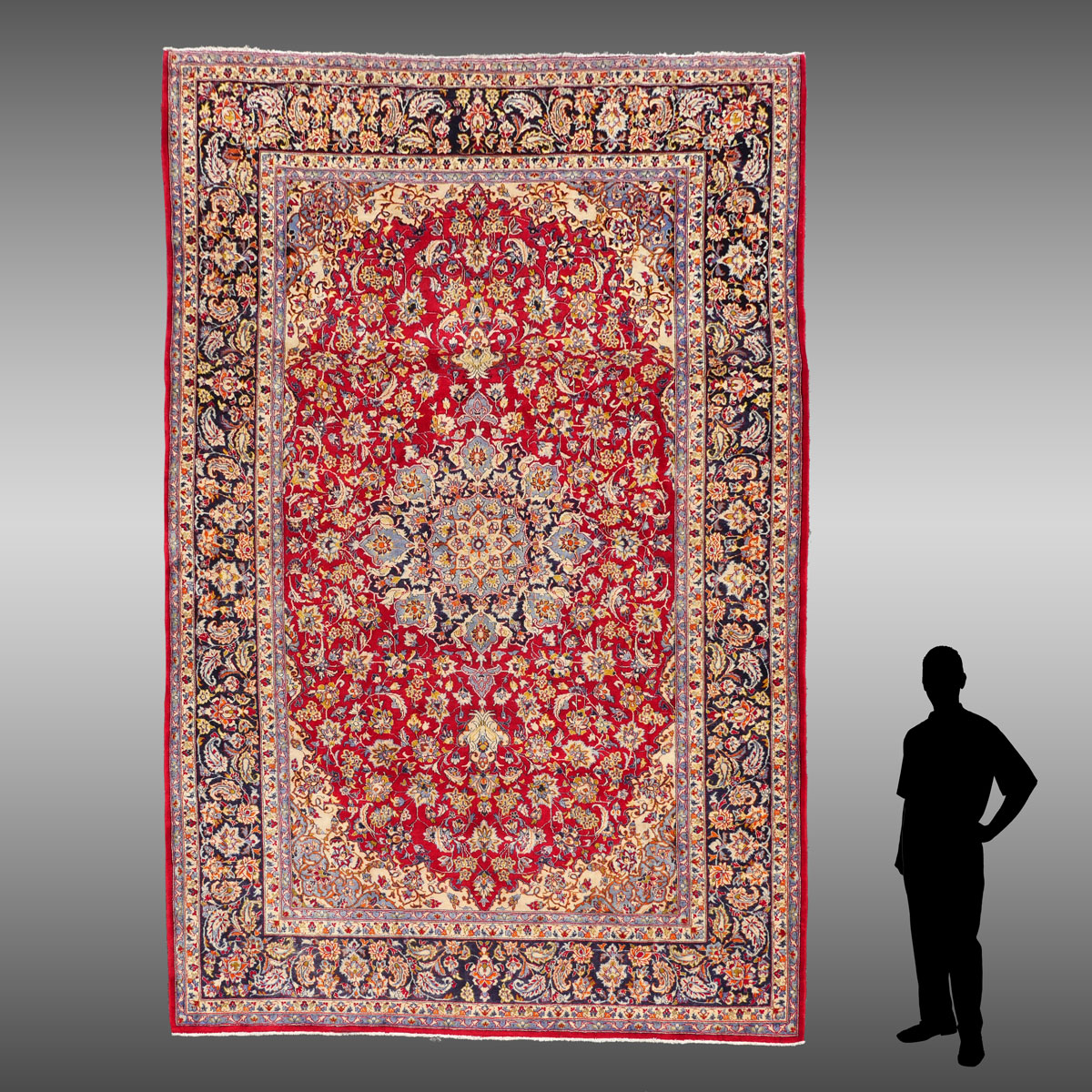 Appraisal: PERSIAN ISFAHAN HAND KNOTTED WOOL ROOM SIZE RUG ' ''