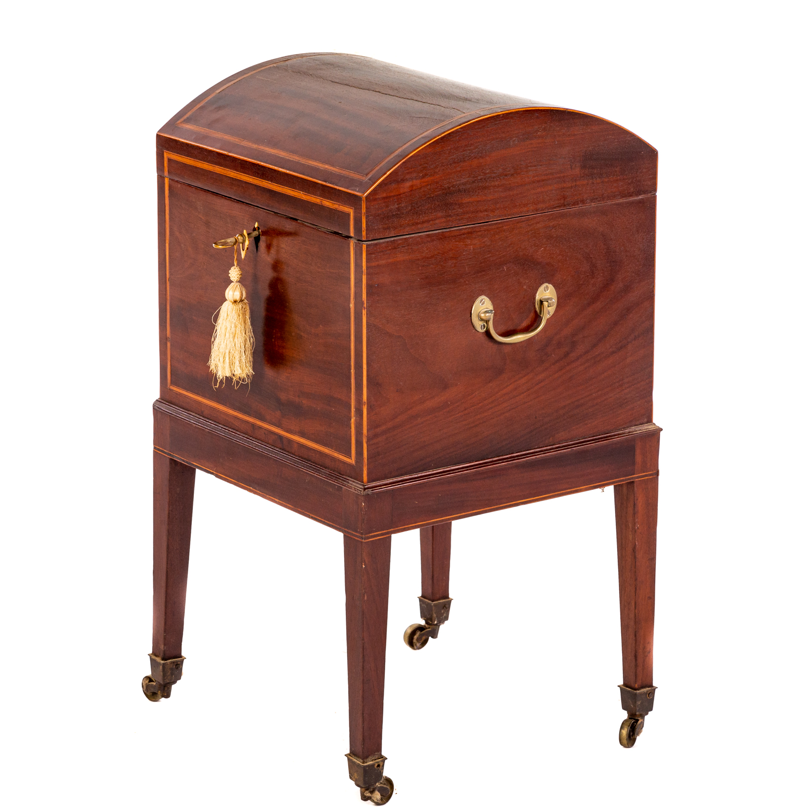 Appraisal: FEDERAL MAHOGANY INLAID DOME TOP CELLARETTE Circa with banded top