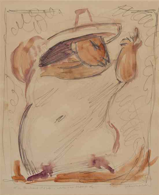 Appraisal: Jean Charlot American French - Dancer mixed media on paper