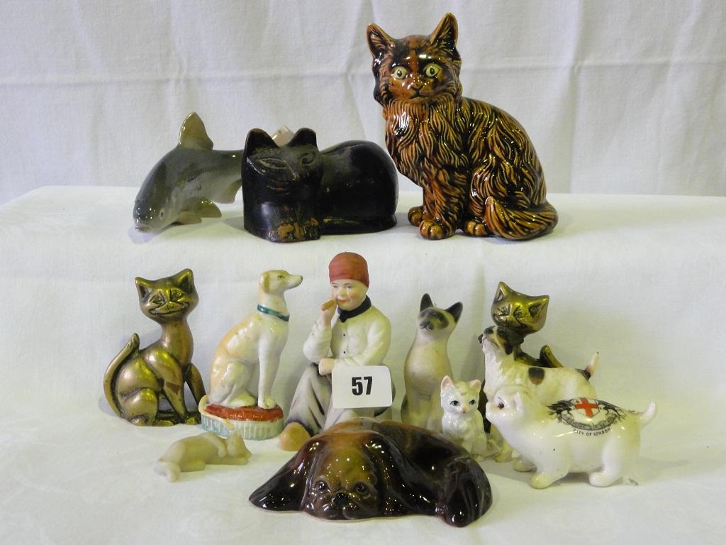 Appraisal: A collection of ceramic and other animals including a Midwinter