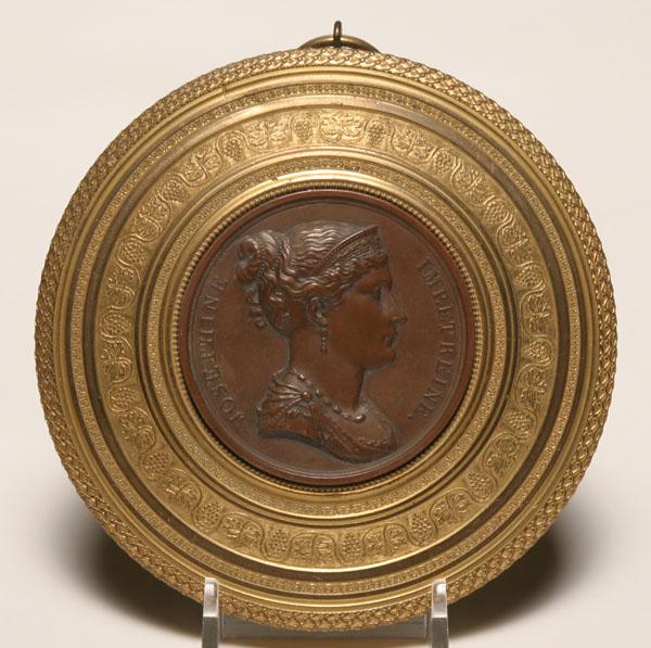 Appraisal: Gutta percha medallion of Empress Josephine profile portrait of Napoleon's