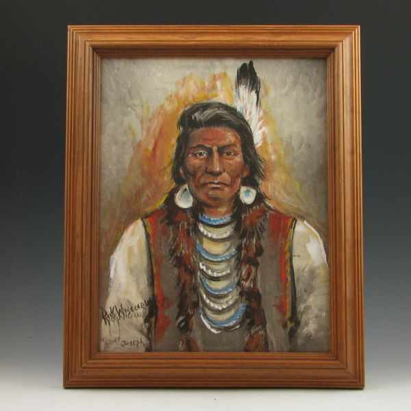 Appraisal: Rick Wisecarver artwork titled ''Chief Joseph '' This is a