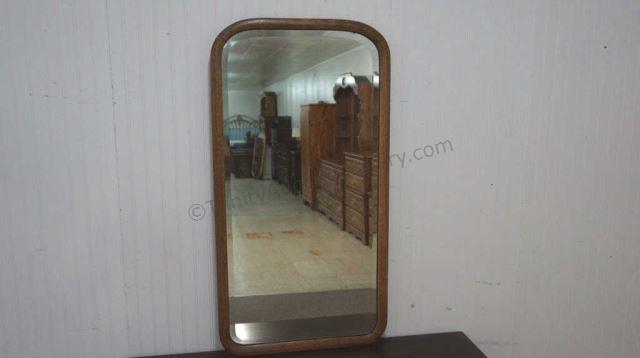 Appraisal: A very nice antique early 's oak frame beveled glass