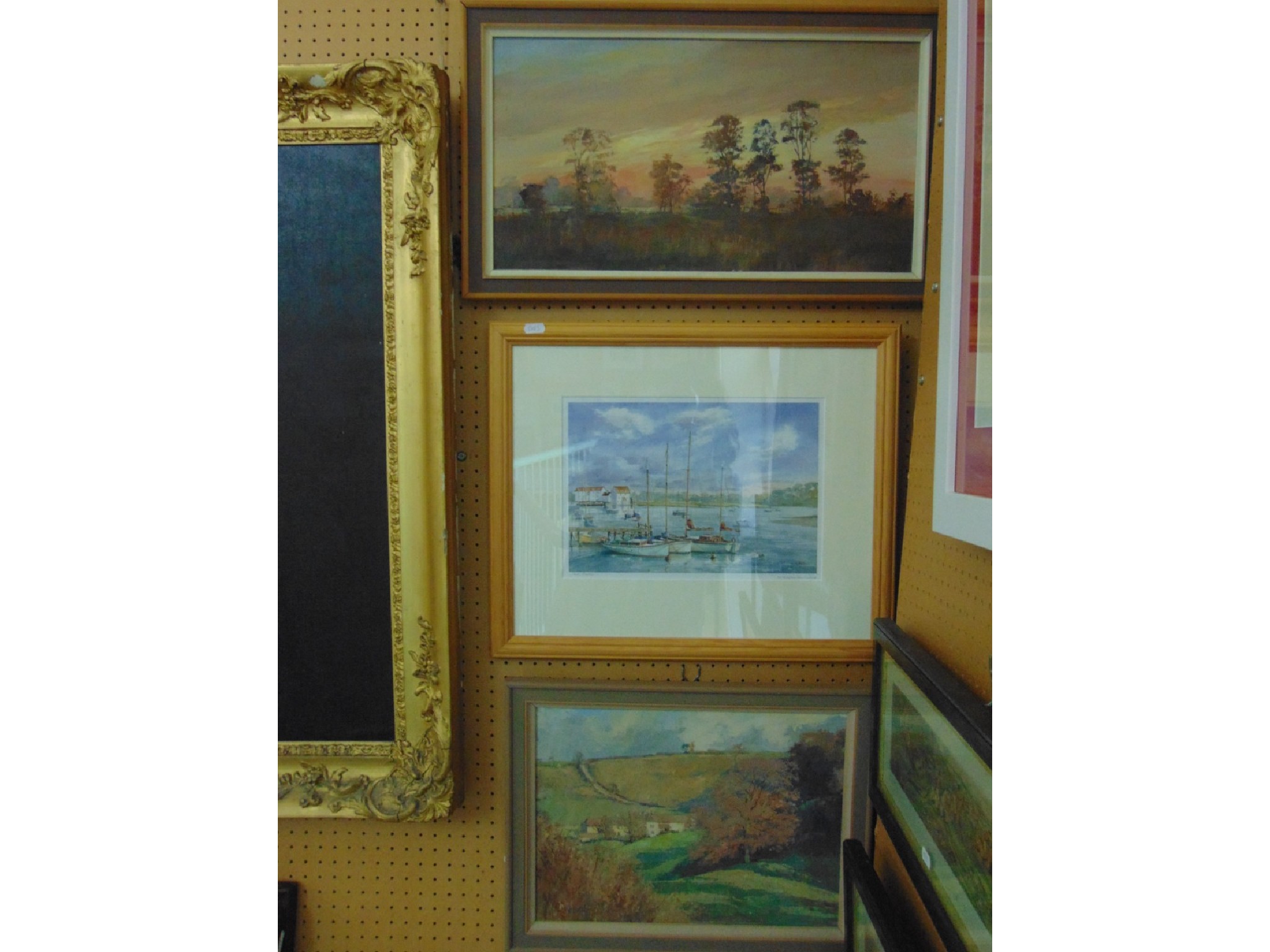 Appraisal: Two oil paintings on board by Roy Hewish both signed