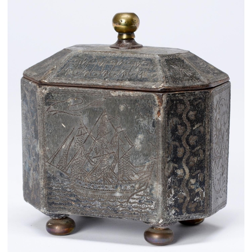 Appraisal: A Regency engraved zinc cased cast iron tobacco jar and