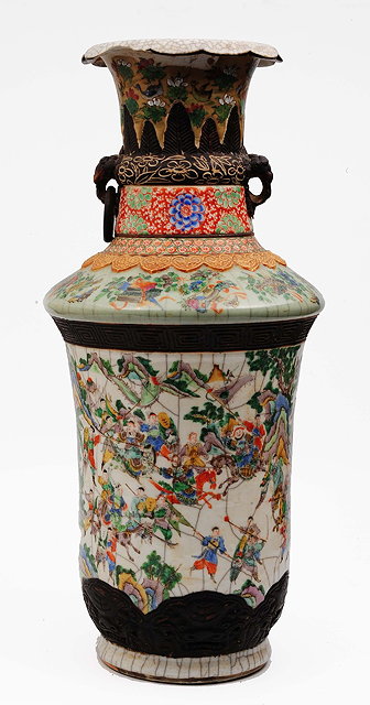 Appraisal: A Chinese Canton vase th Centuryhaving panel with all round