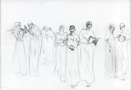 Appraisal: CHARLES AVERY SCOTTISH B NINE FIGURES Signed and dated pencil