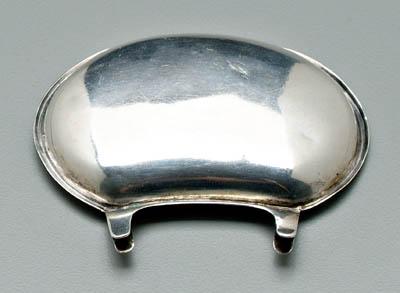 Appraisal: Edward VII English silver pill dish kidney shaped with side