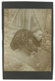 Appraisal: Photograph of a Sideshow Dwarf Circa Sepia-toned photograph of an