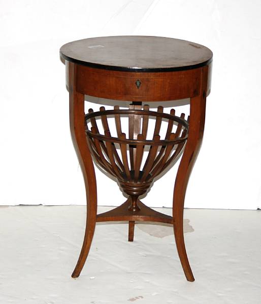 Appraisal: A Dutch Neoclassical style mahogany and inlaid sewing table mid