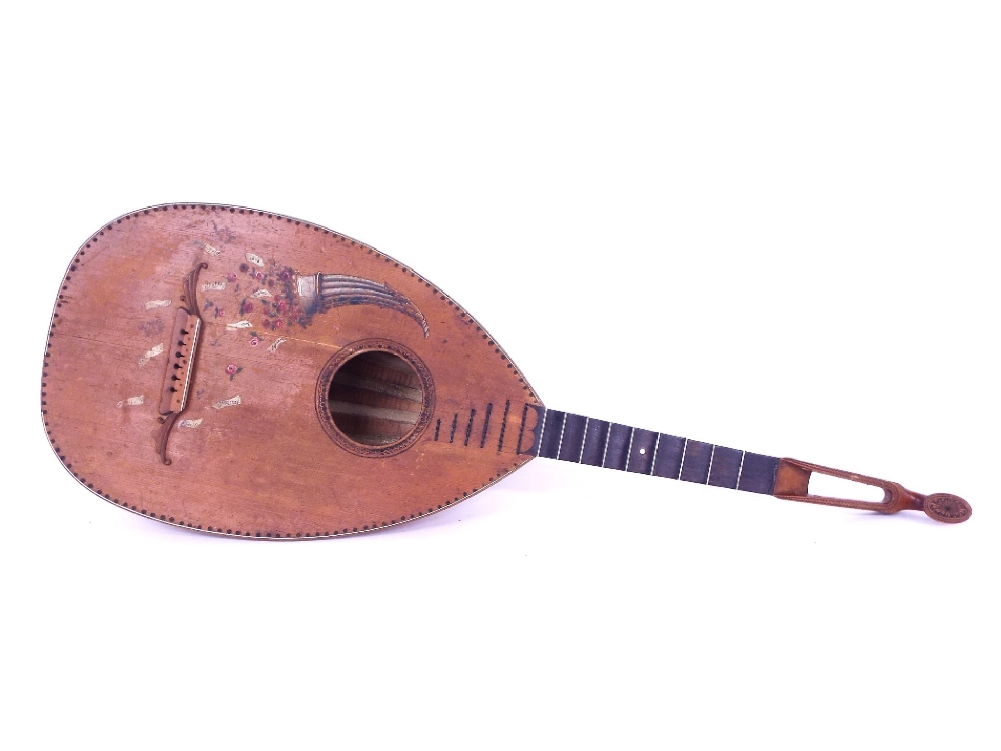 Appraisal: th century lute guitar in need of restoration with carved