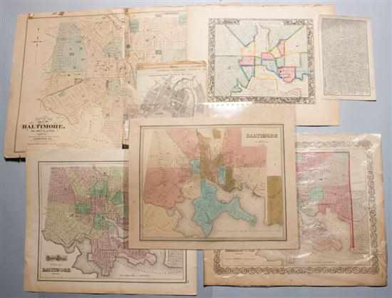 Appraisal: Maps Seven items depicting Balimore City including ''Street map of