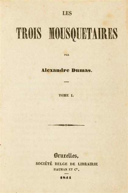 Appraisal: vols Dumas Alexander Pere Les Trois Mousquetaires Brussels Societe Belge