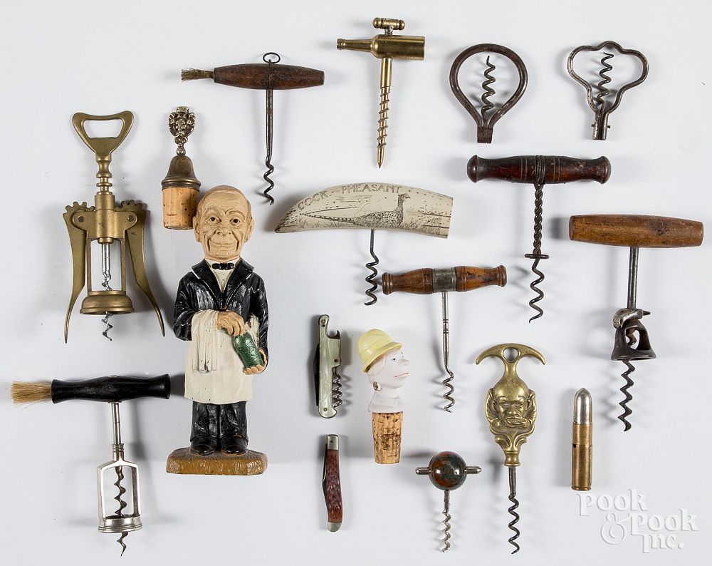 Appraisal: Collection of vintage and antique corkscrews etc Collection of vintage