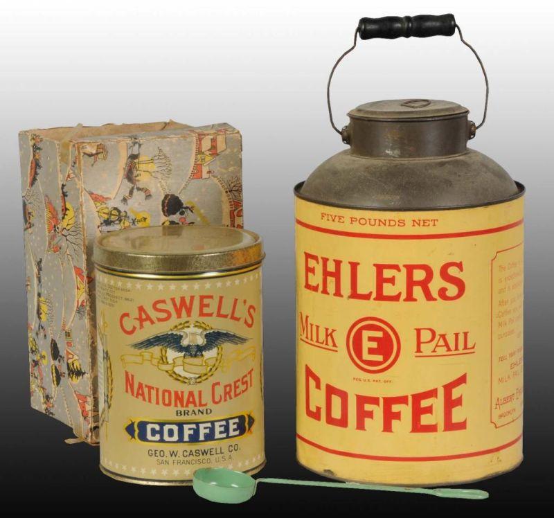 Appraisal: Lot of Coffee Cans Description s Includes Ehlers Coffee and