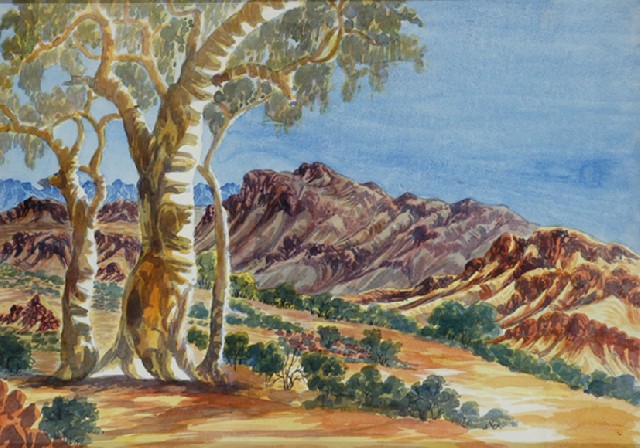 Appraisal: Otto Pareroultja - Near Serpentine Gorge watercolour over pencil on