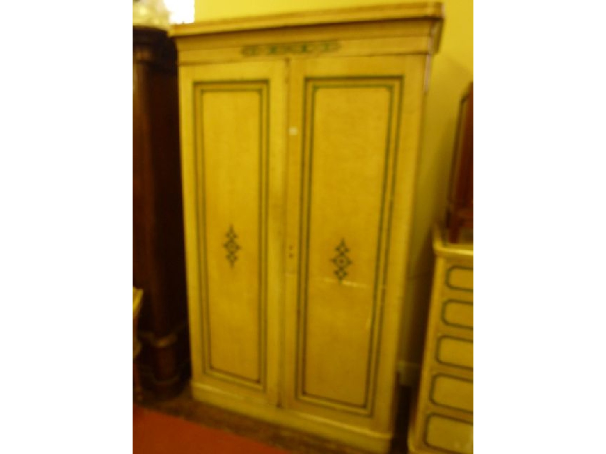 Appraisal: A Victorian pale scumbled pine three piece bedroom suite with