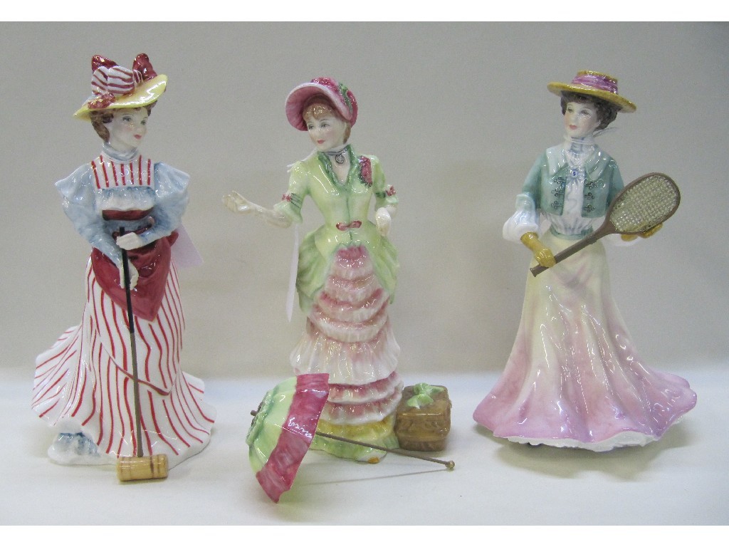 Appraisal: Three Royal Doulton ladies from the British Sporting Heritage series